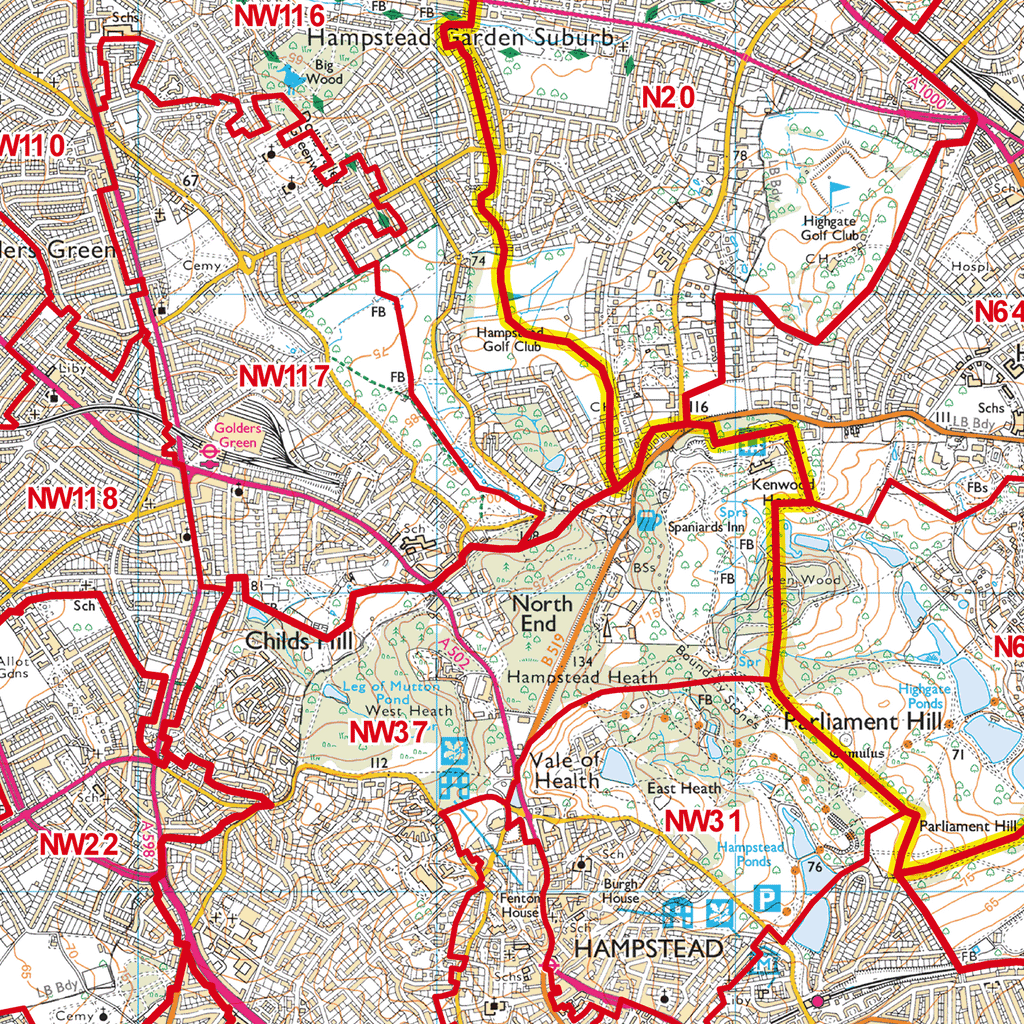 North London - N - Postcode Sector Map (G95)