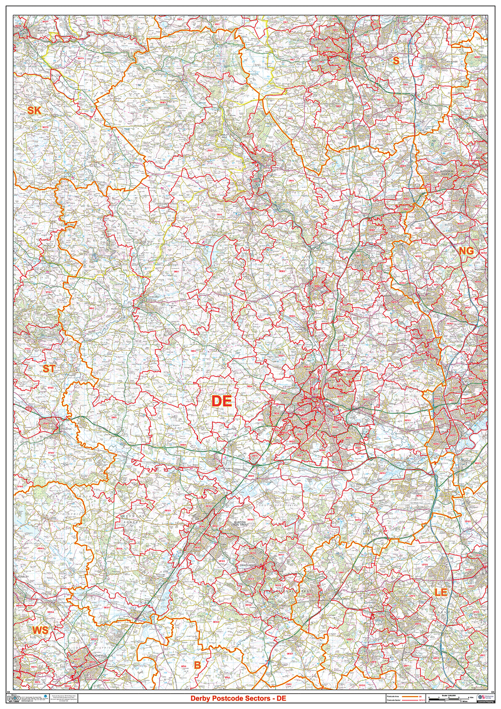 Derby - DE - Postcode Sector Map (G9)