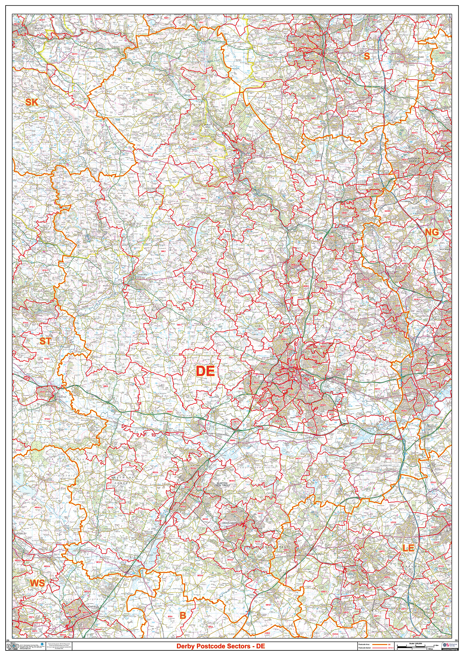 Derby - DE - Postcode Sector Map (G9)
