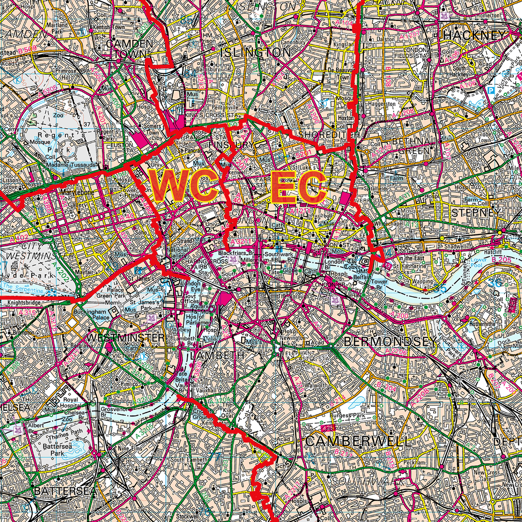 (GLPA) Greater London Postcode Areas Map