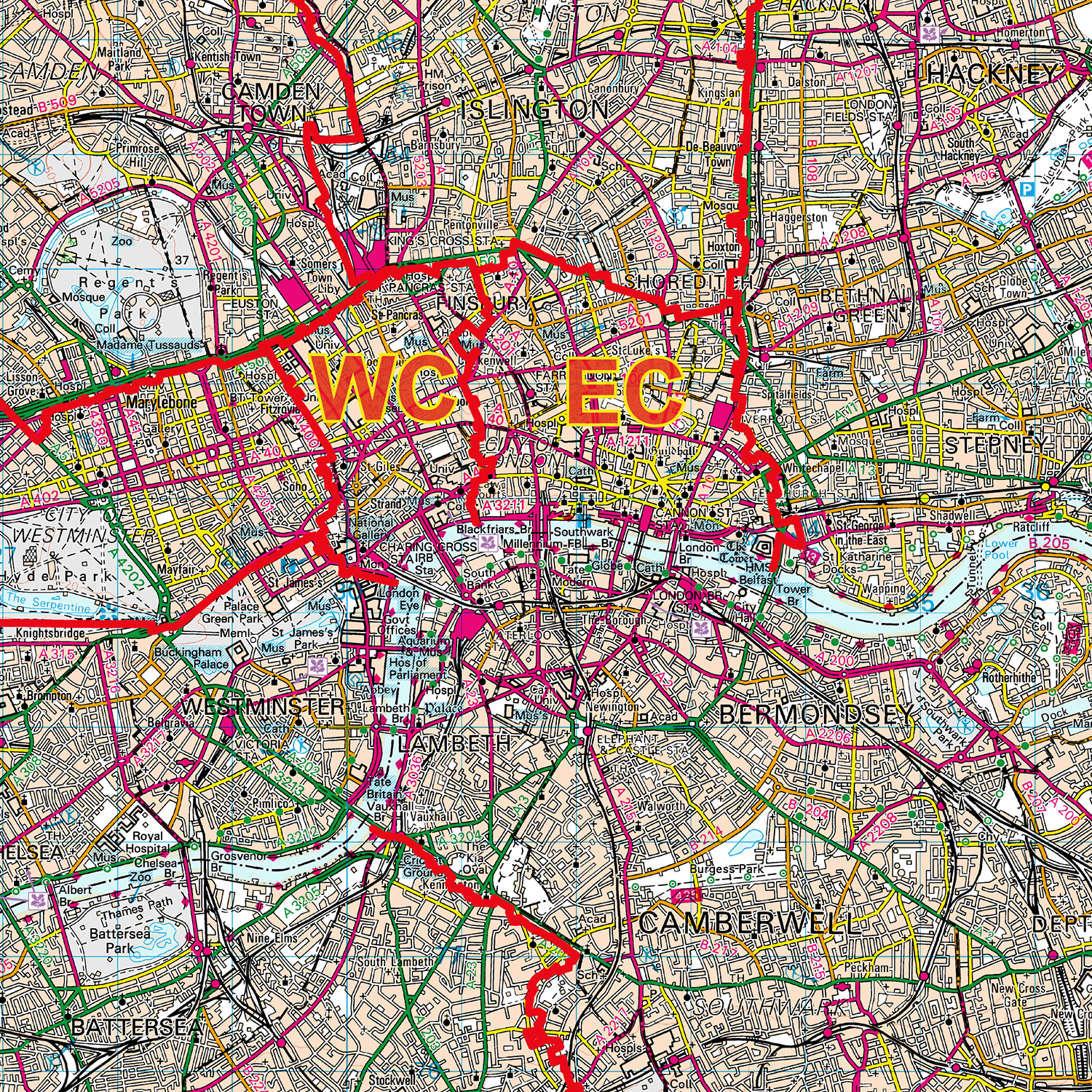 (GLPA) Greater London Postcode Areas Map