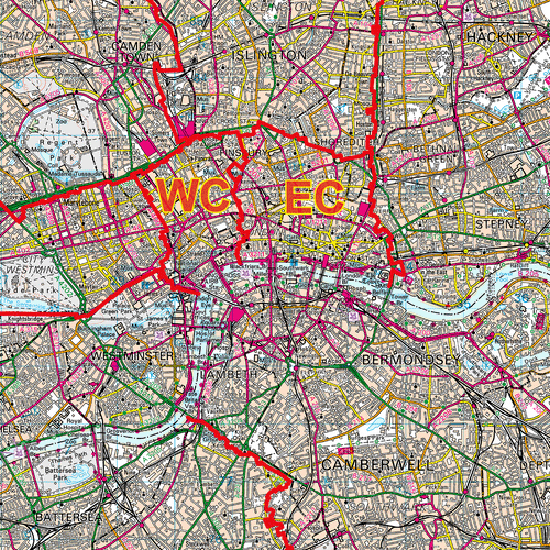 (GLPA) Greater London Postcode Areas Map