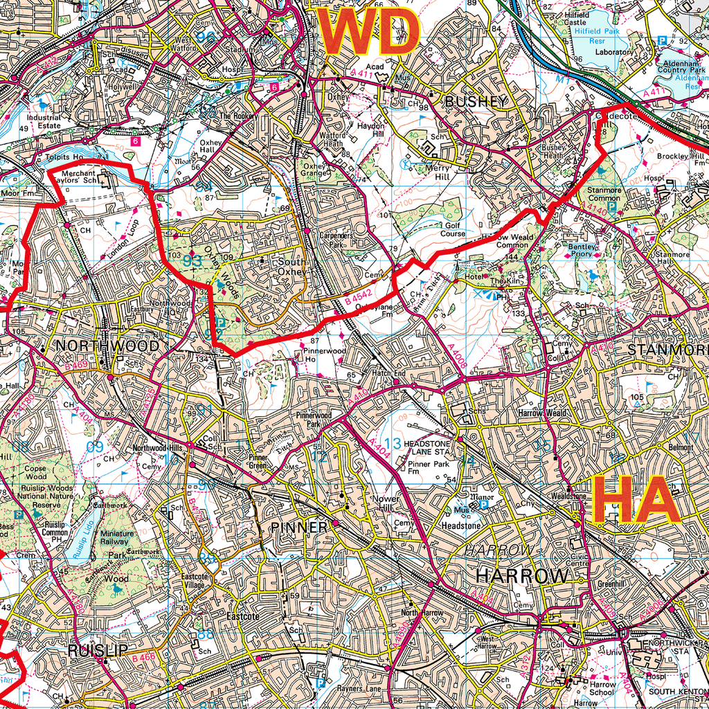 (GLPA) Greater London Postcode Areas Map