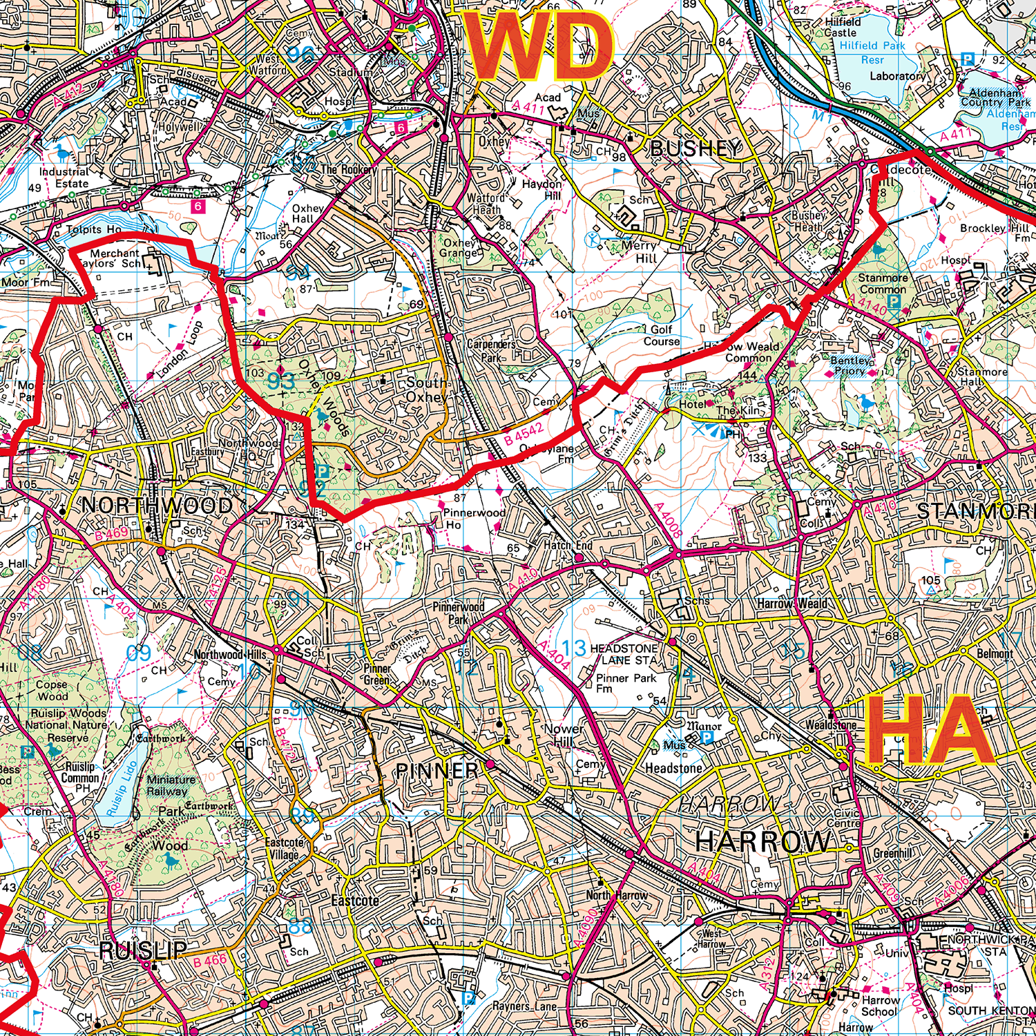 (GLPA) Greater London Postcode Areas Map