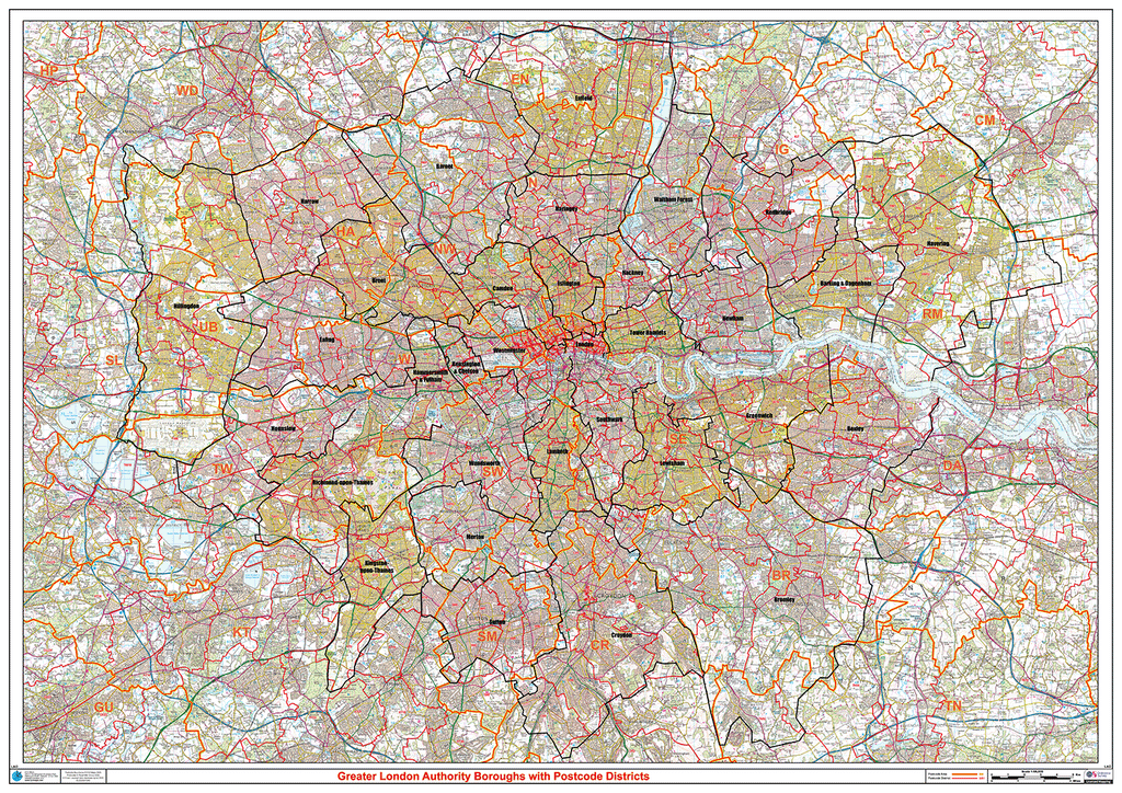 Greater London Authority Boroughs with Postcode Districts