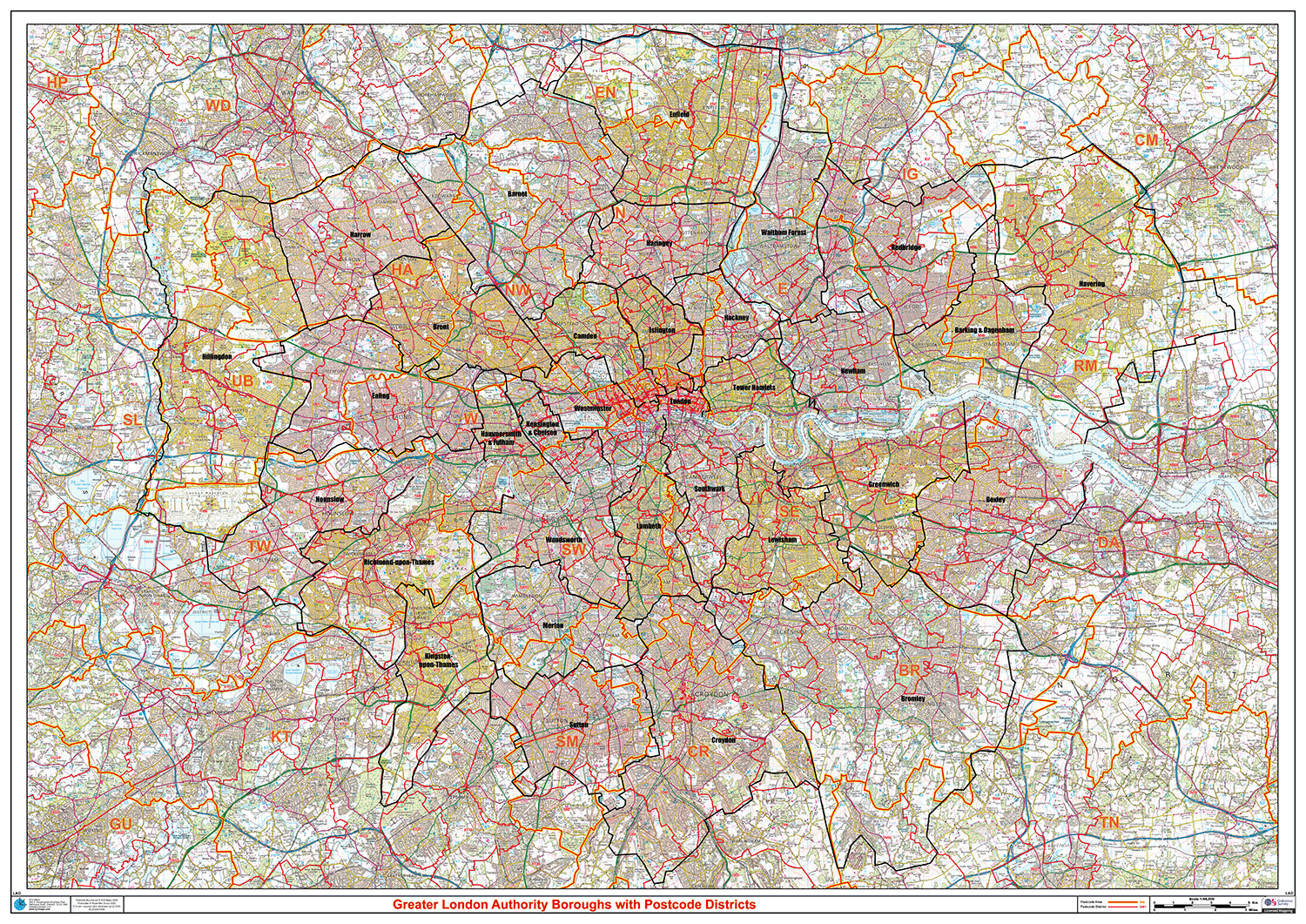 Greater London Authority Boroughs with Postcode Districts