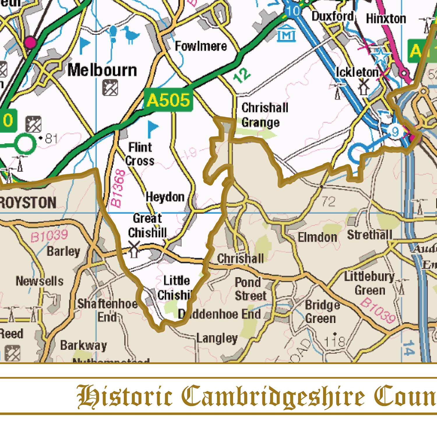 Historic Cambridgeshire County Map