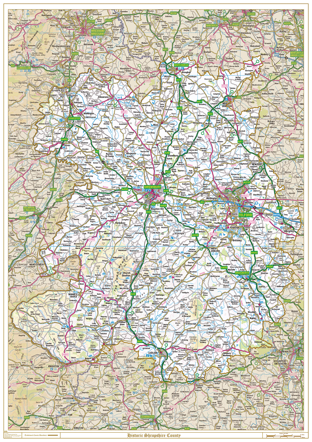Historic Shropshire County Map