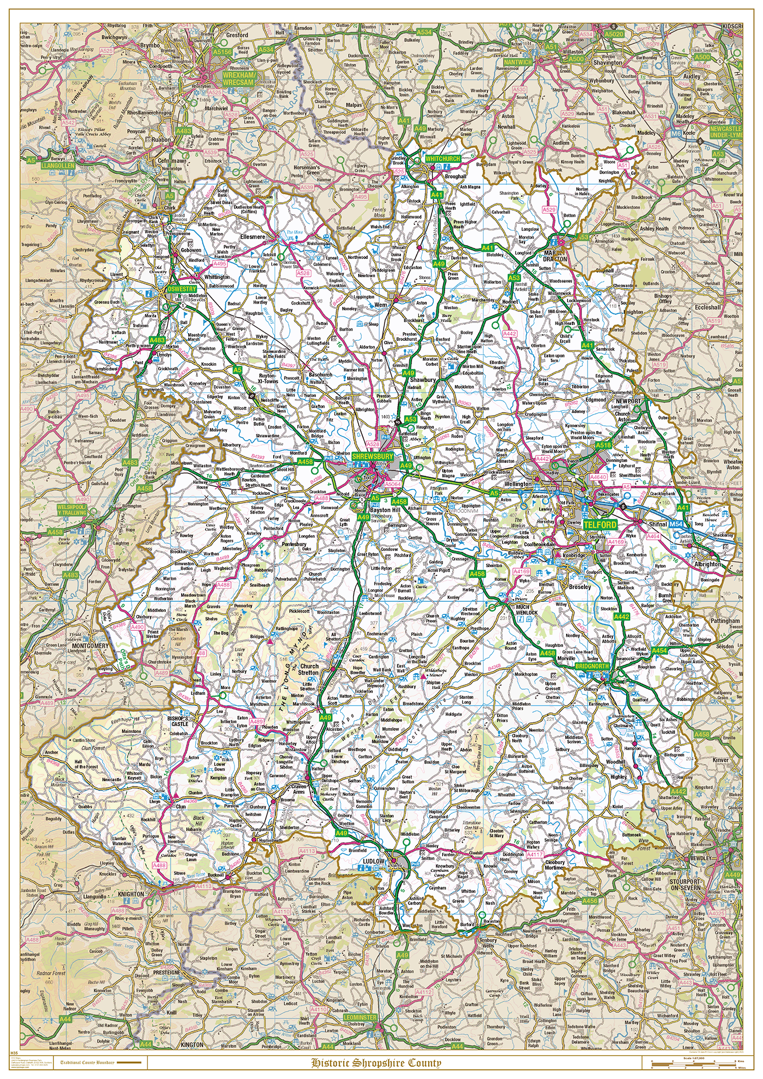 Historic Shropshire County Map