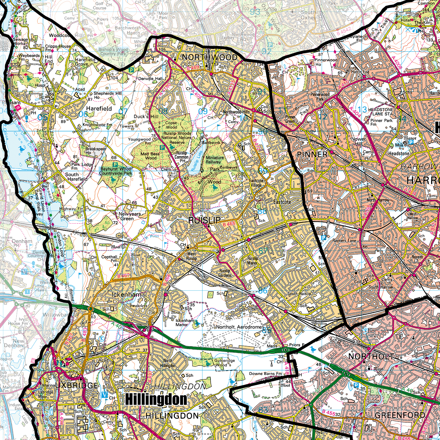 (GLA) Greater London Authority Boroughs Wall Map