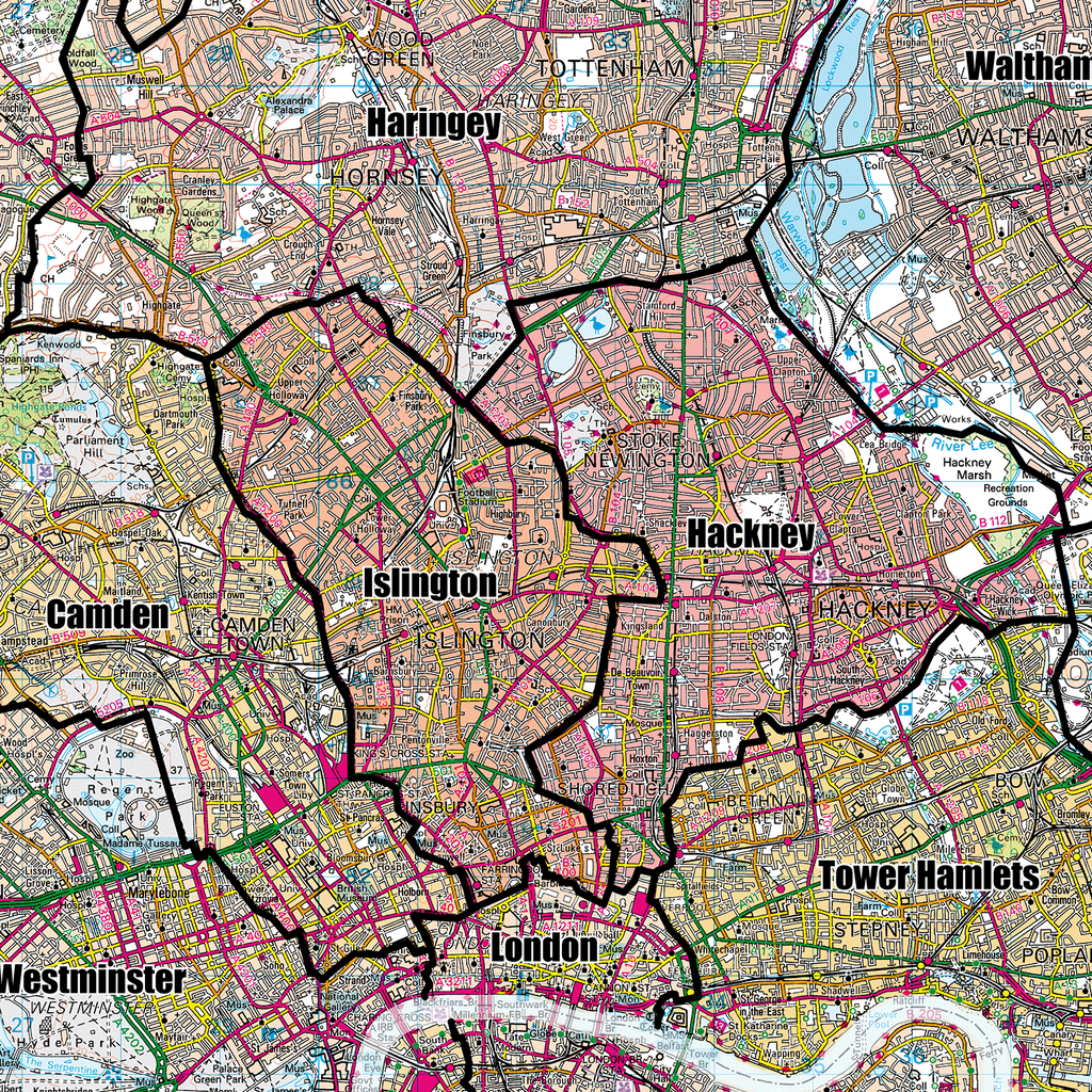 (GLA) Greater London Authority Boroughs Wall Map