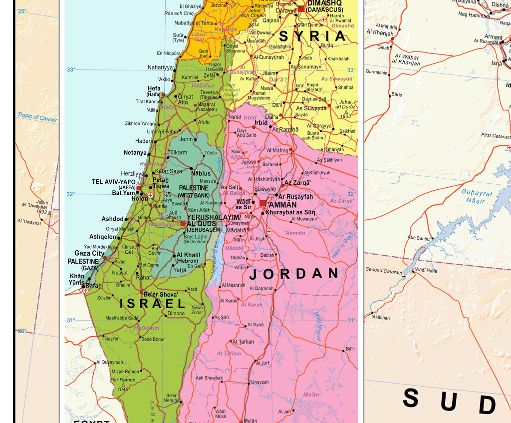 Middle East - Political Wall Map