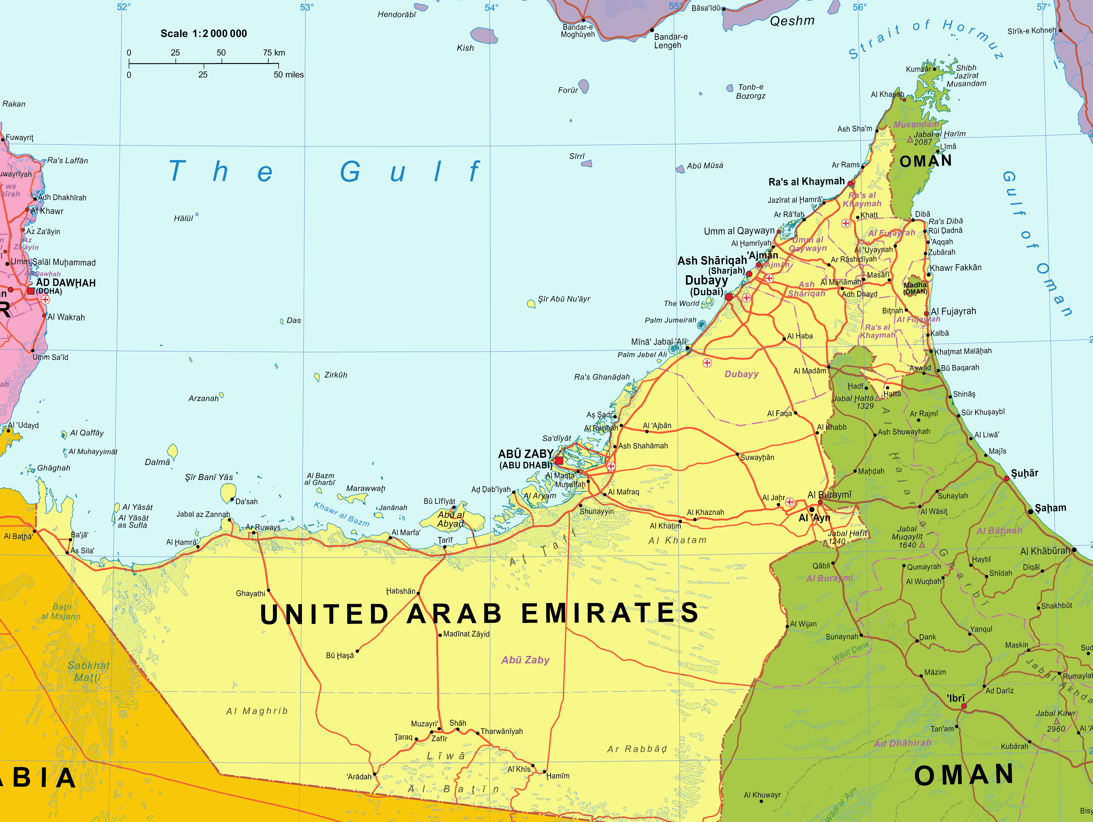 Middle East - Political Wall Map