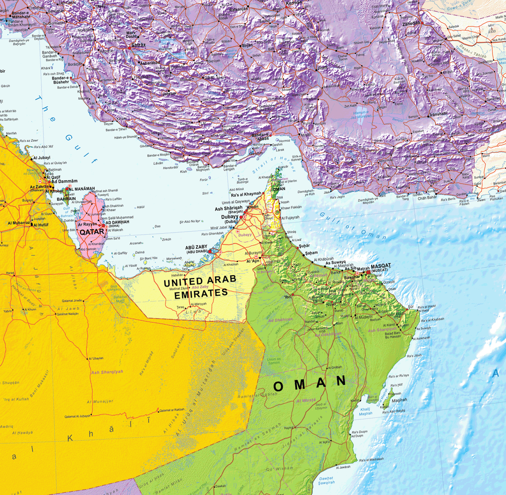 Middle East - Political Wall Map