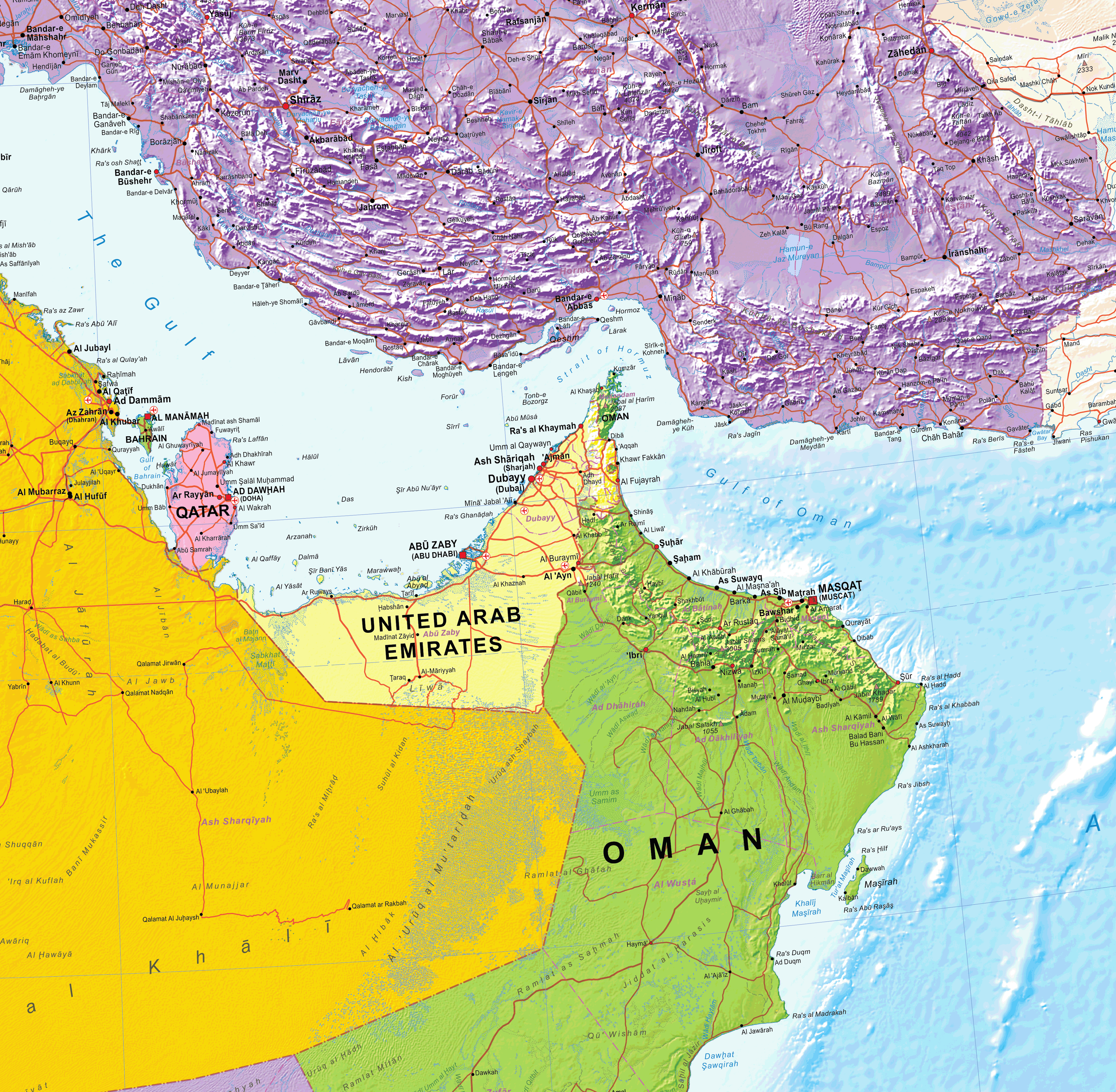 Middle East - Political Wall Map