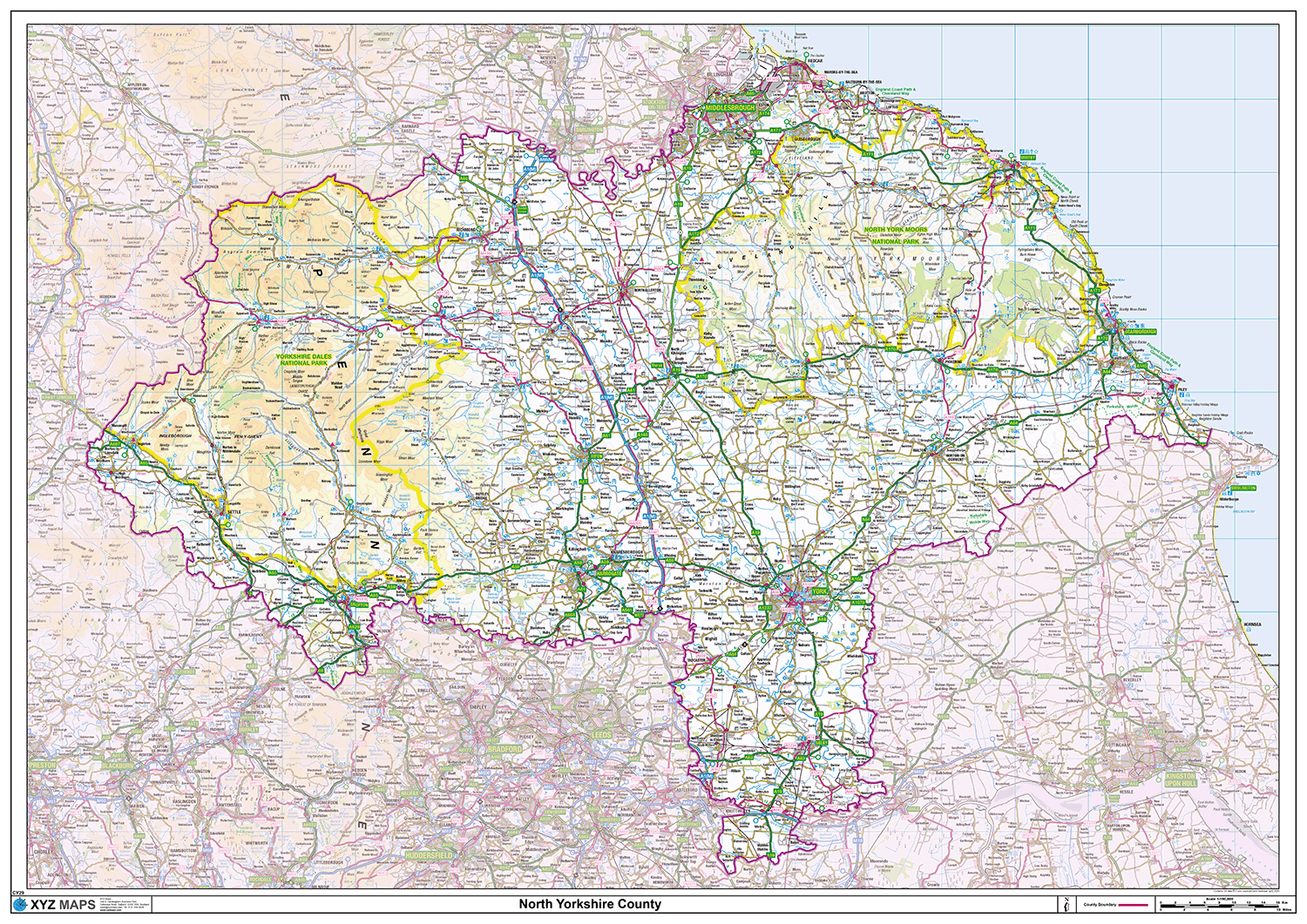 North Yorkshire County Map - (CY29)