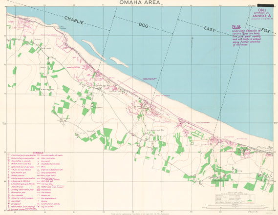 D-Day - Omaha Beach - Normandy - Wall Map