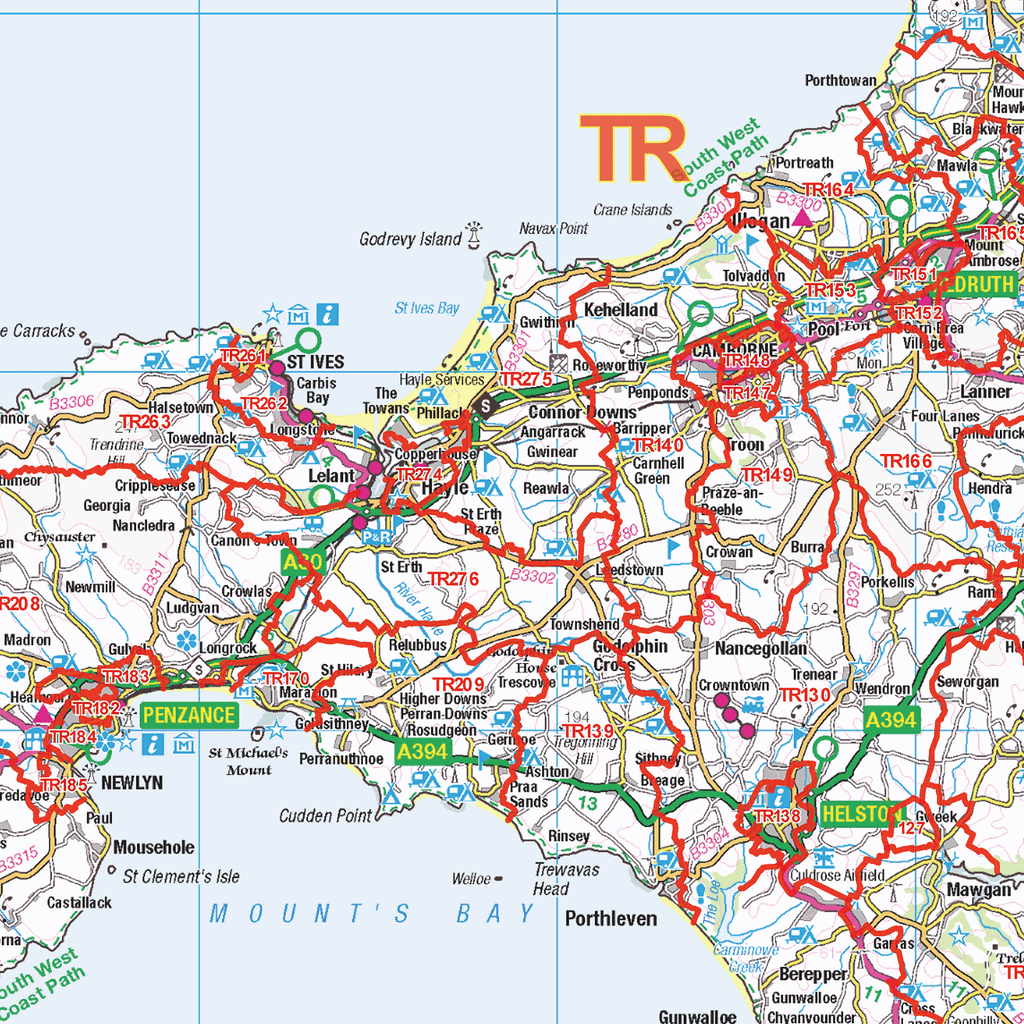South West England Postcode Sector Wall Map - (S1)