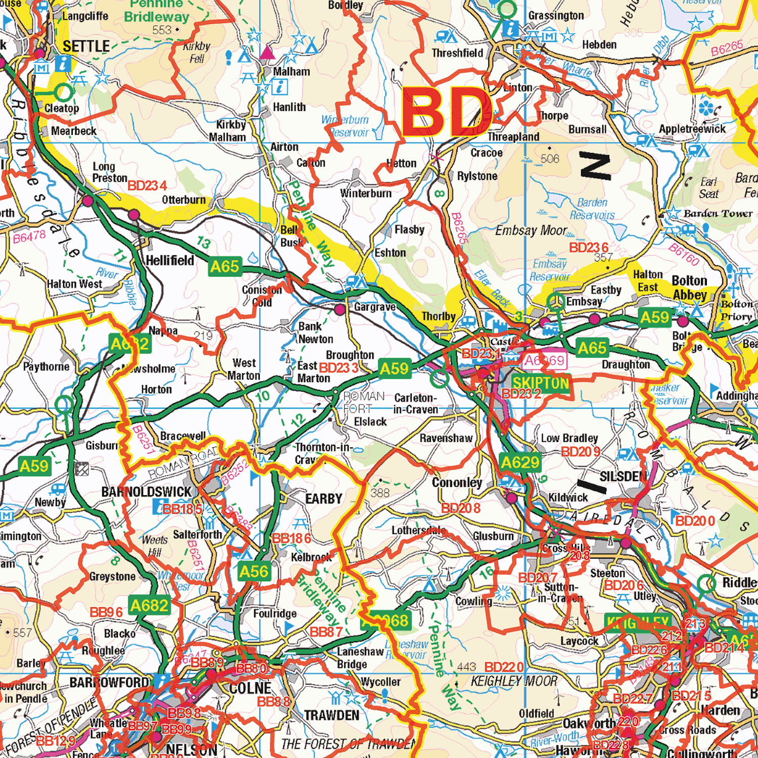 Sa12 Postcode North West England Postcode Sector Wall Map (S12) – XYZ Maps