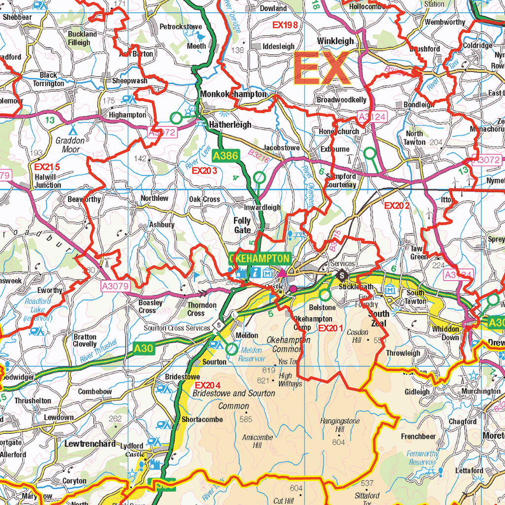 South West England Postcode Sector Wall Map - (S1)
