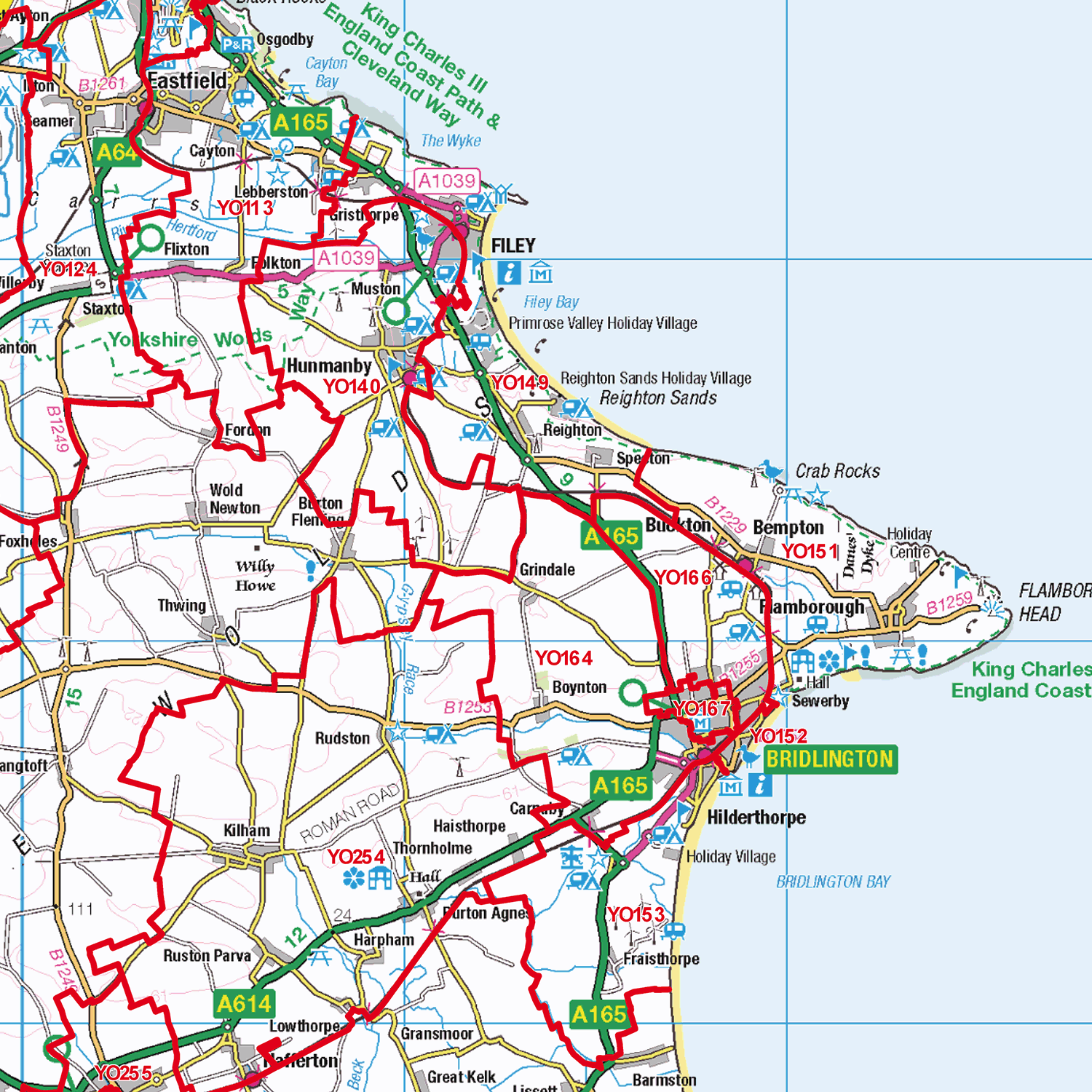 Yorkshire Postcode Sector Wall Map - (S13)