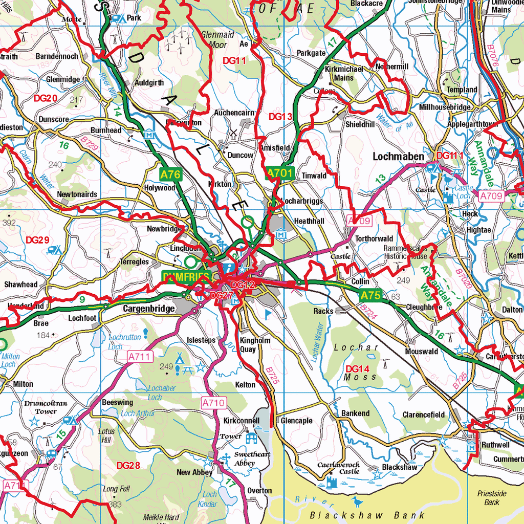 Postcode Sector Map - (S15) - South West Scottish Borders - Editable GeoPDF
