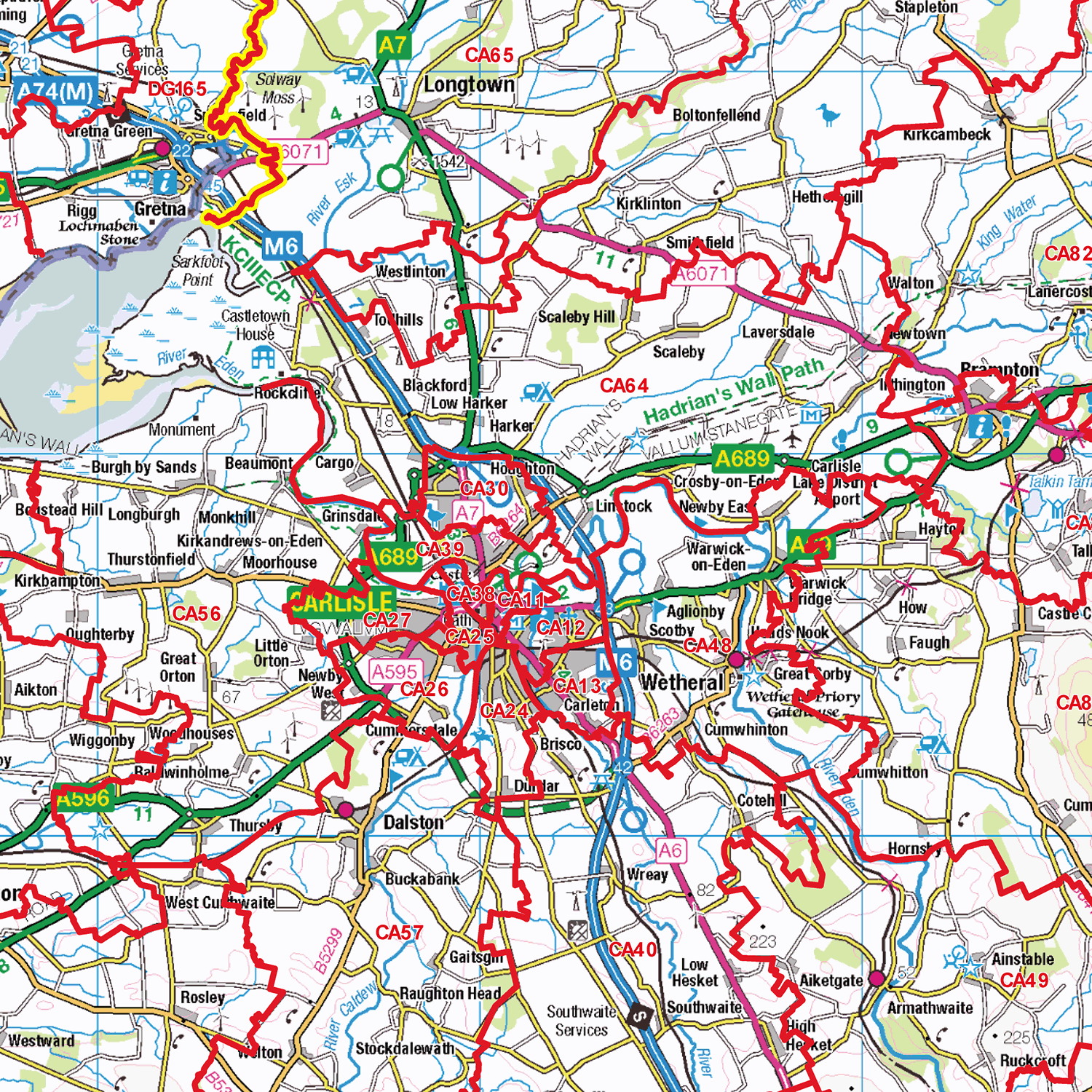Postcode Sector Map - (S15) - South West Scottish Borders - GIF Image