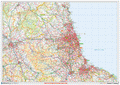 North East England Postcode Sector Wall Map - (S16)