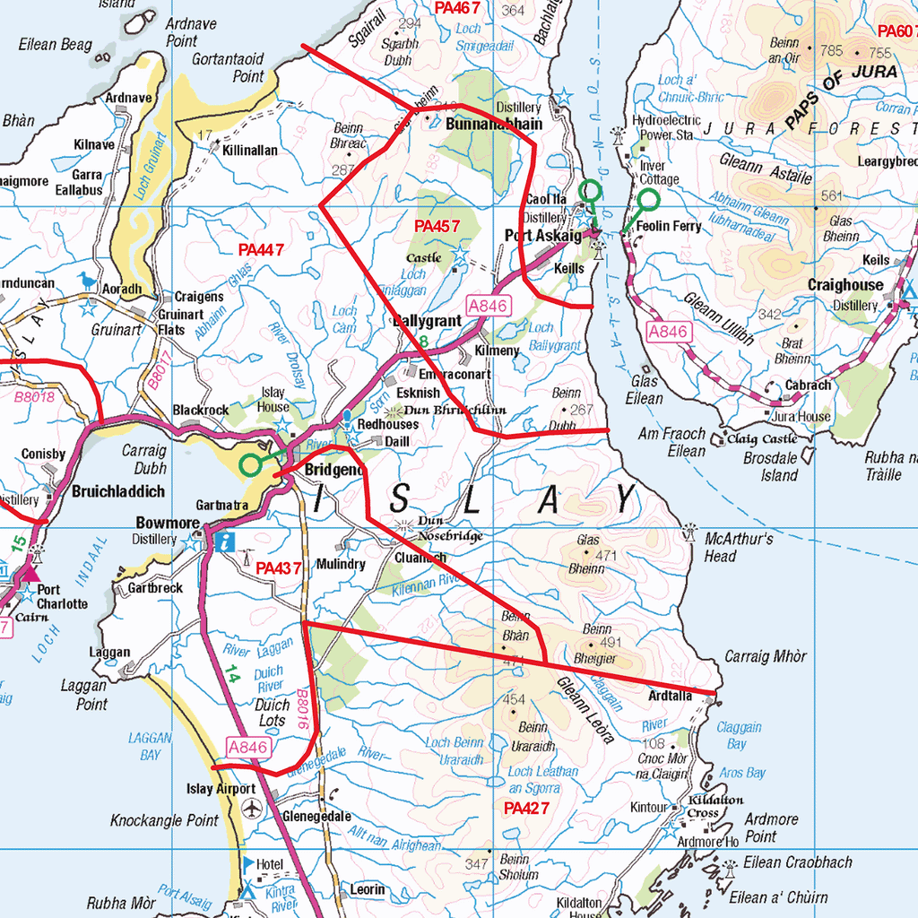 Scotland's Central Belt West Postcode Sector Wall Map - (S17)