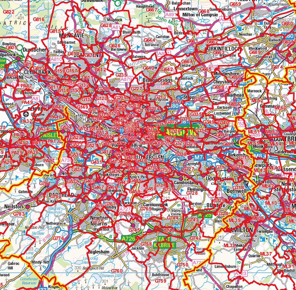 Postcode Sector Map - (S17) - Scottish Central Belt West - Editable GeoPDF