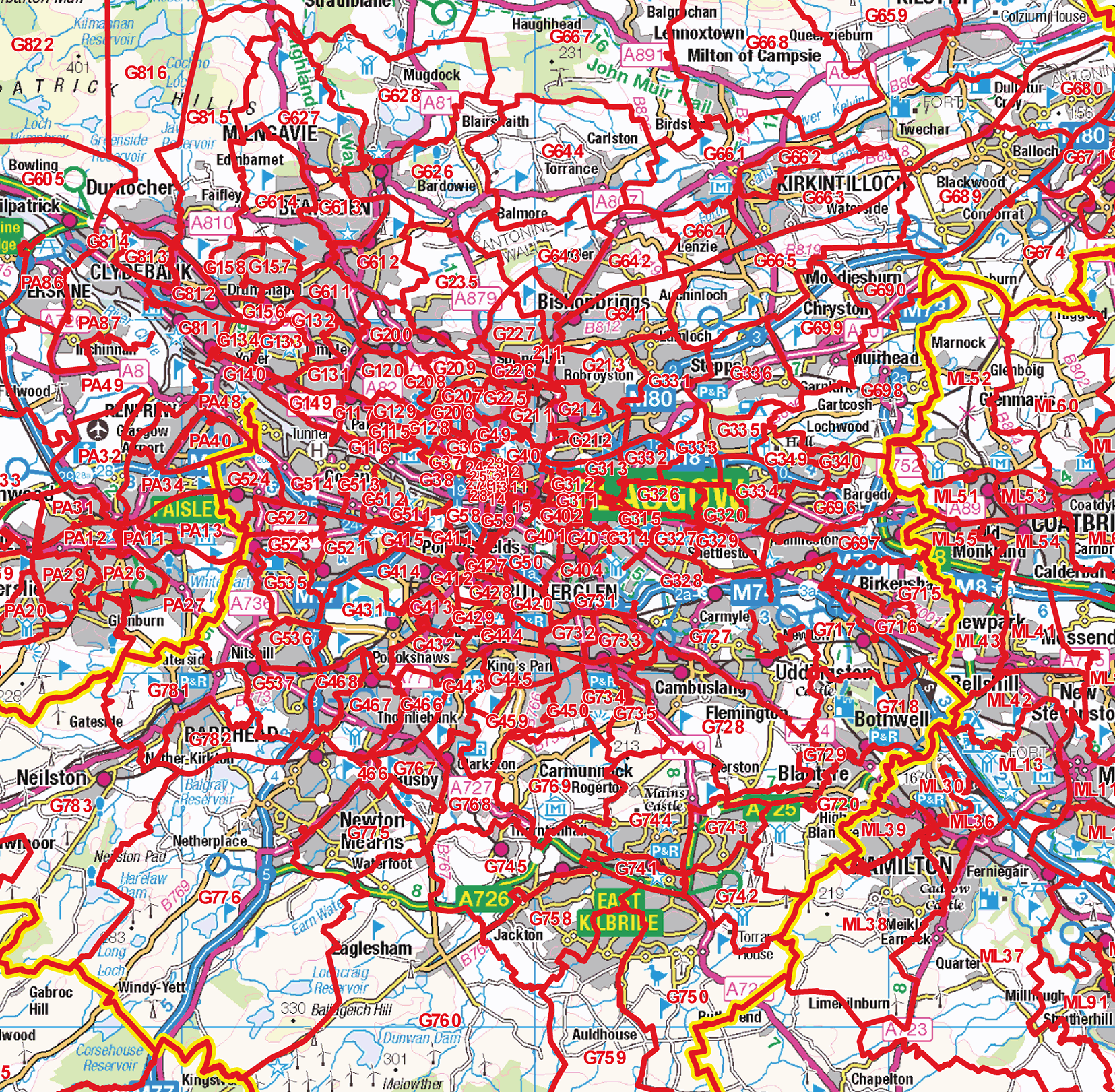 Postcode Sector Map - (S17) - Scottish Central Belt West - GIF Image