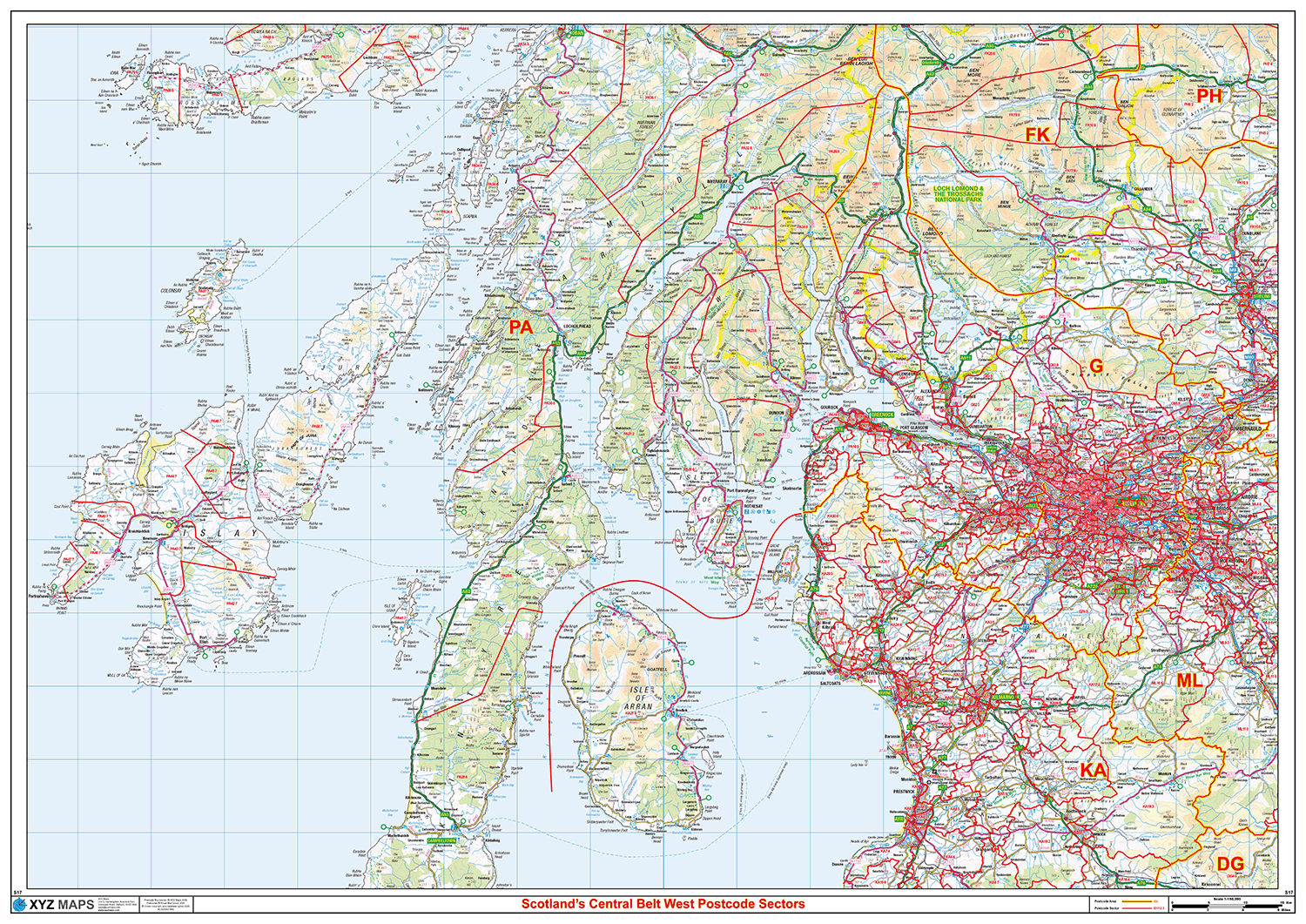 Postcode Sector Map - (S17) - Scottish Central Belt West - GIF Image