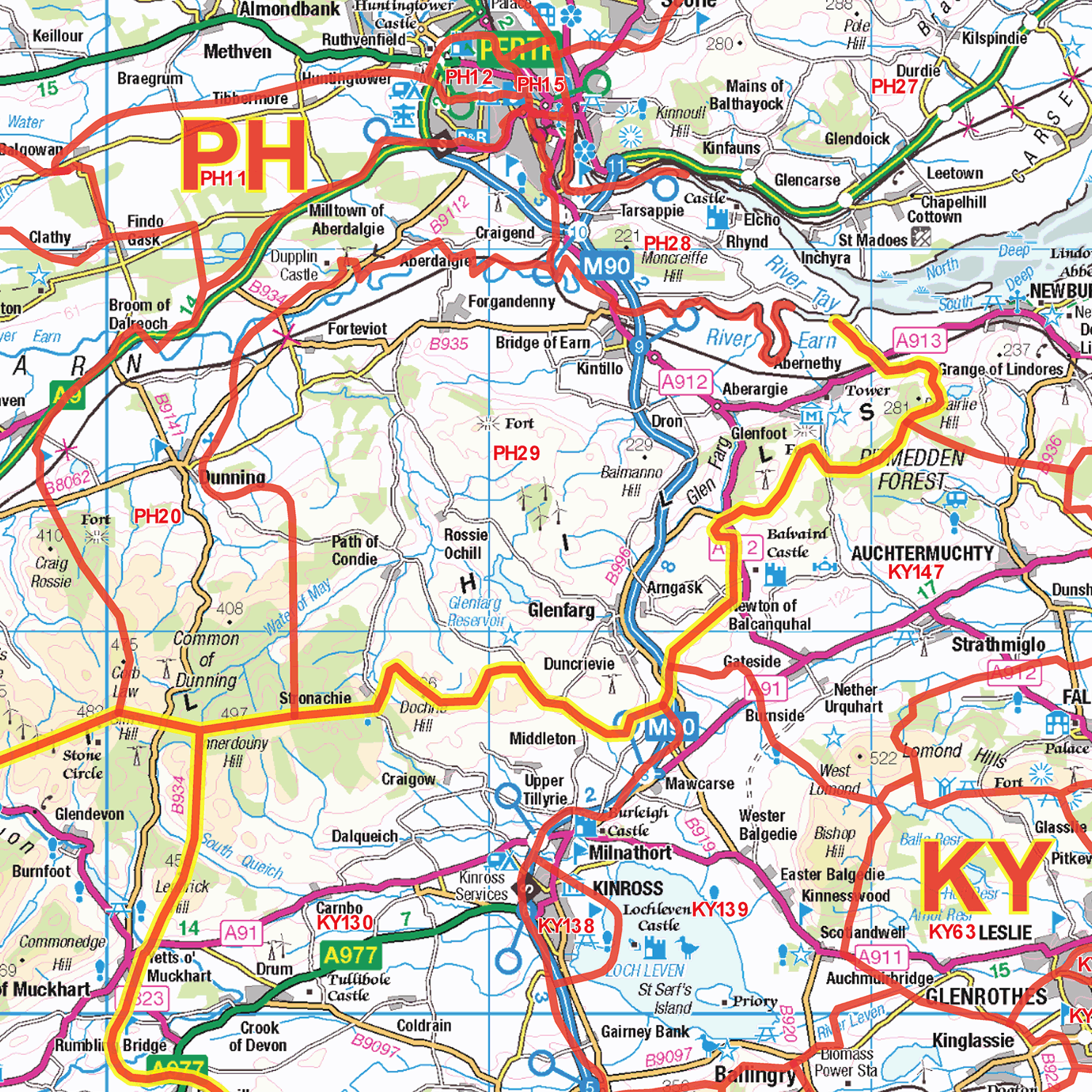 Postcode Sector Map - (S18) - Scottish Central Belt East - GIF Image