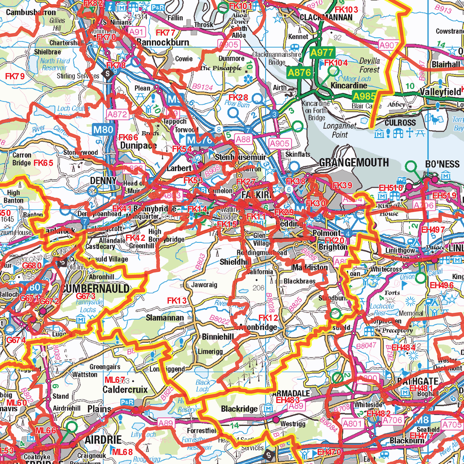 Postcode Sector Map - (S18) - Scottish Central Belt East - GIF Image