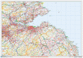 Scotland's Central Belt East Postcode Sector Wall Map - (S18)