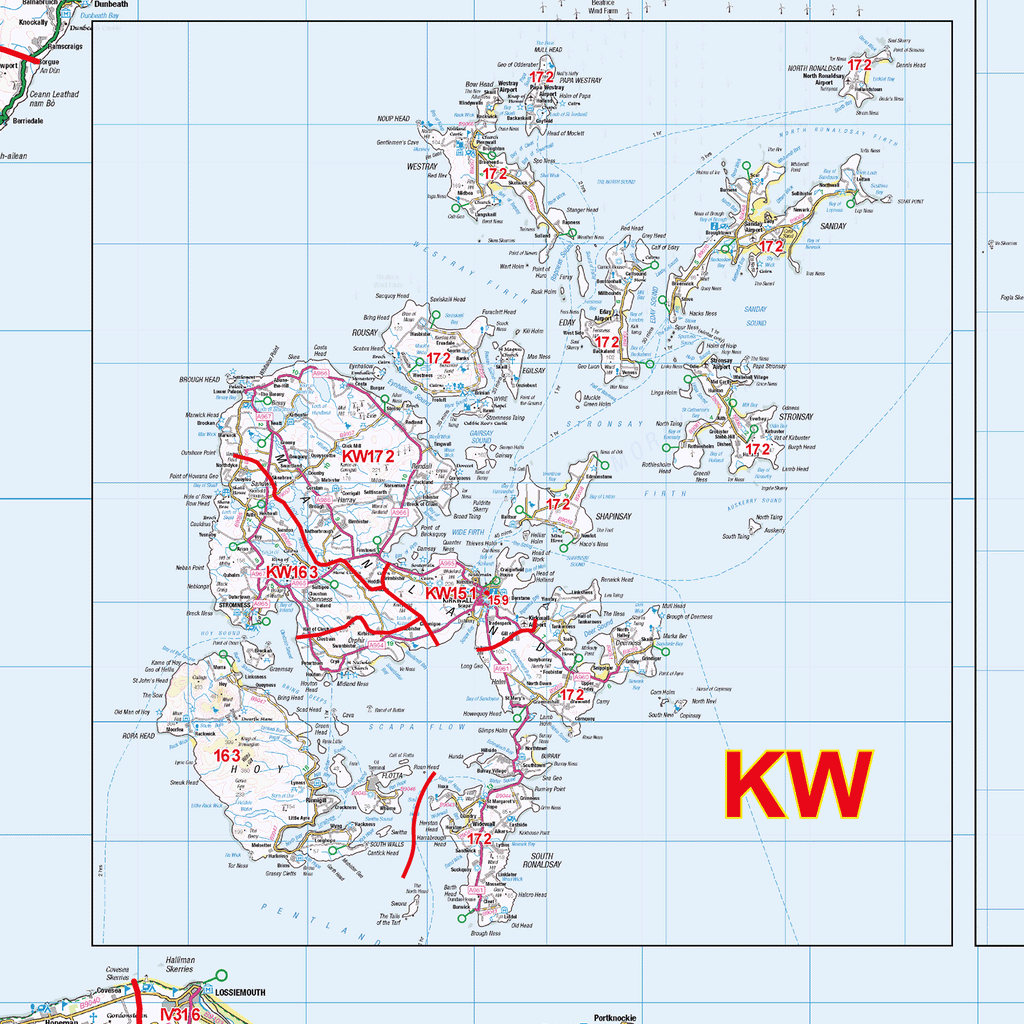 Highlands & Islands Postcode Sector Wall Map - (S19)