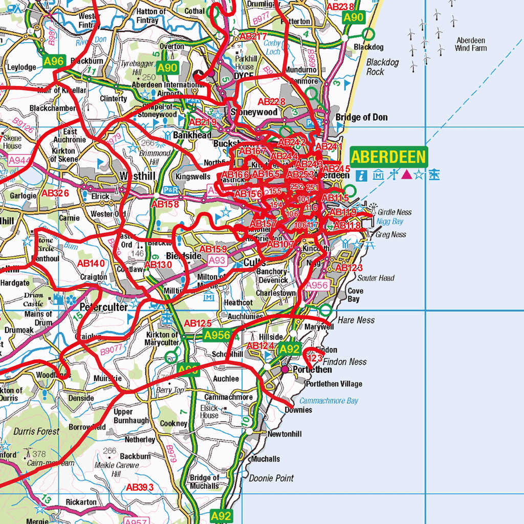 Angus & Aberdeenshire Postcode Sector Wall Map - (S20)