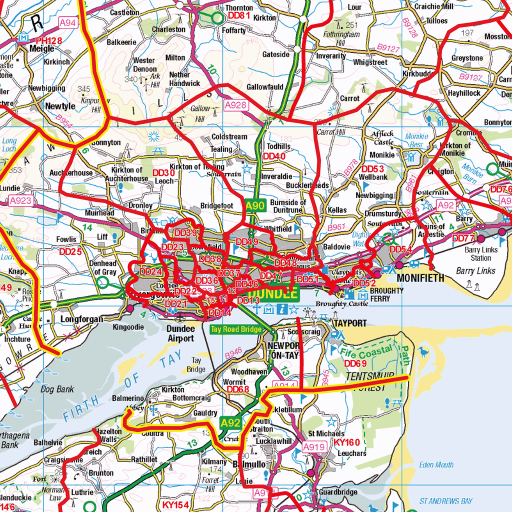 Angus & Aberdeenshire Postcode Sector Wall Map - (S20)