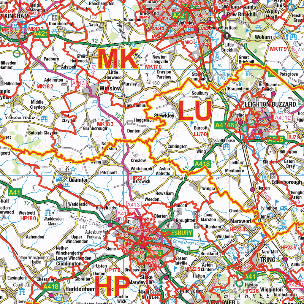 2261 Postcode Map Central Southern England Postcode Sector Wall Map (S3) – XYZ Maps