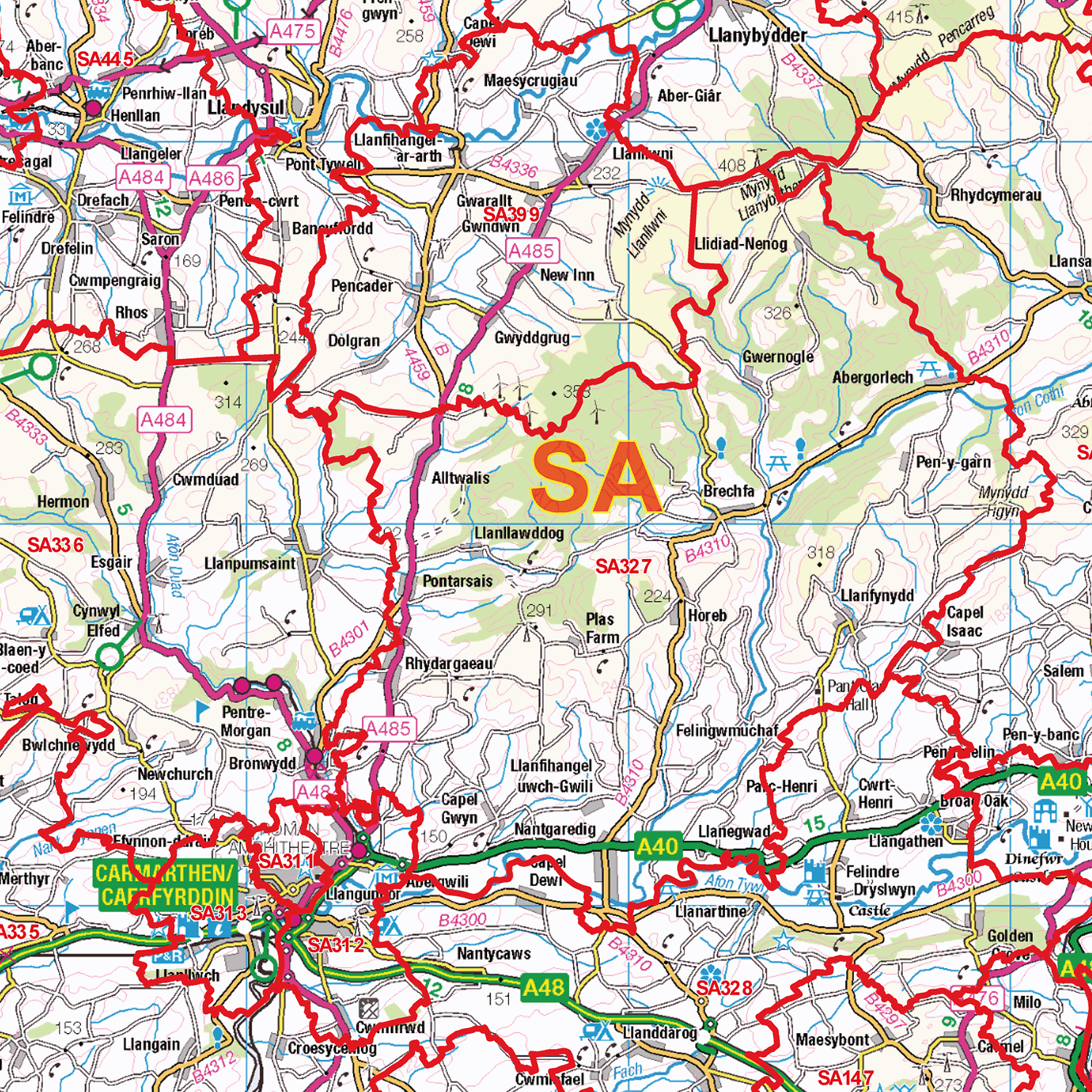 S5 Postcode Map South Wales Postcode Sector Wall Map (S5) – XYZ Maps