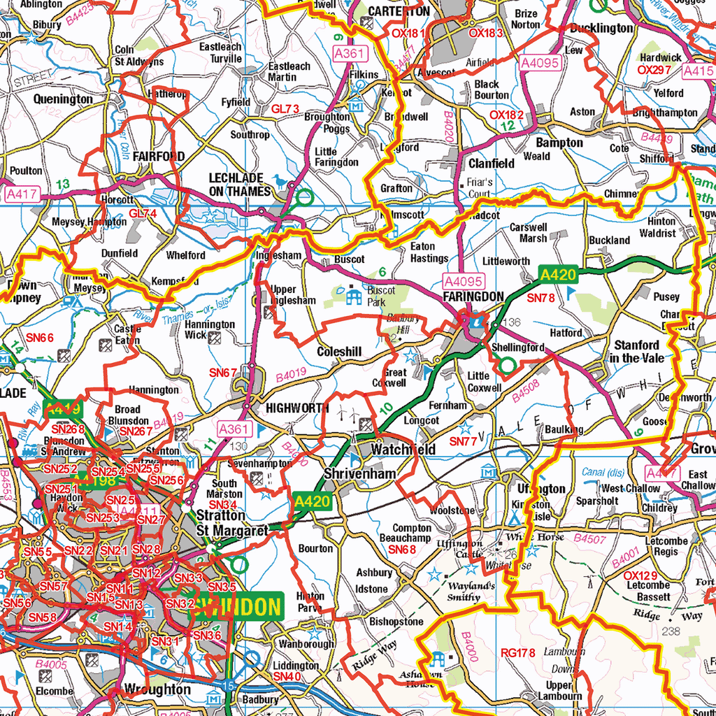 Severn Estuary Postcode Sector Wall Map - (S6)