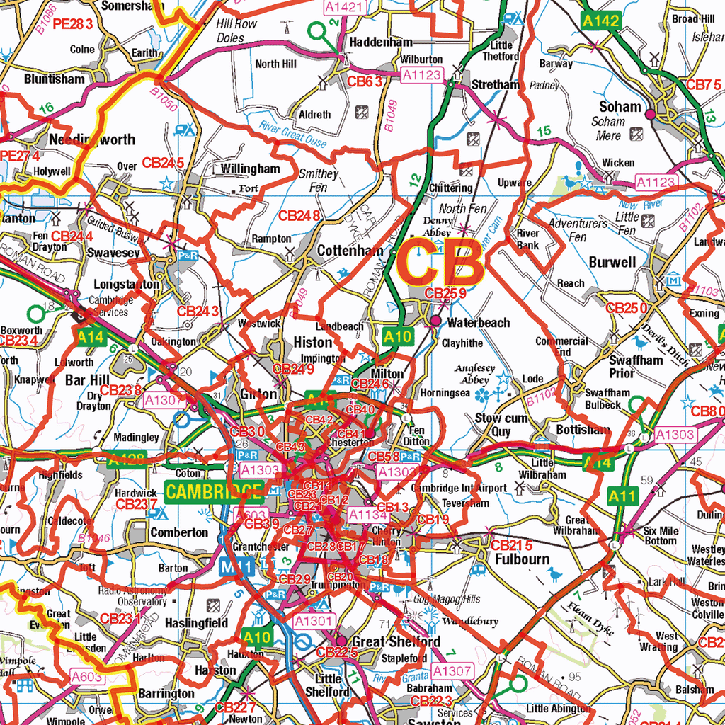 Midlands Postcode List East Midlands Postcode Sector Wall Map (S7) – XYZ Maps