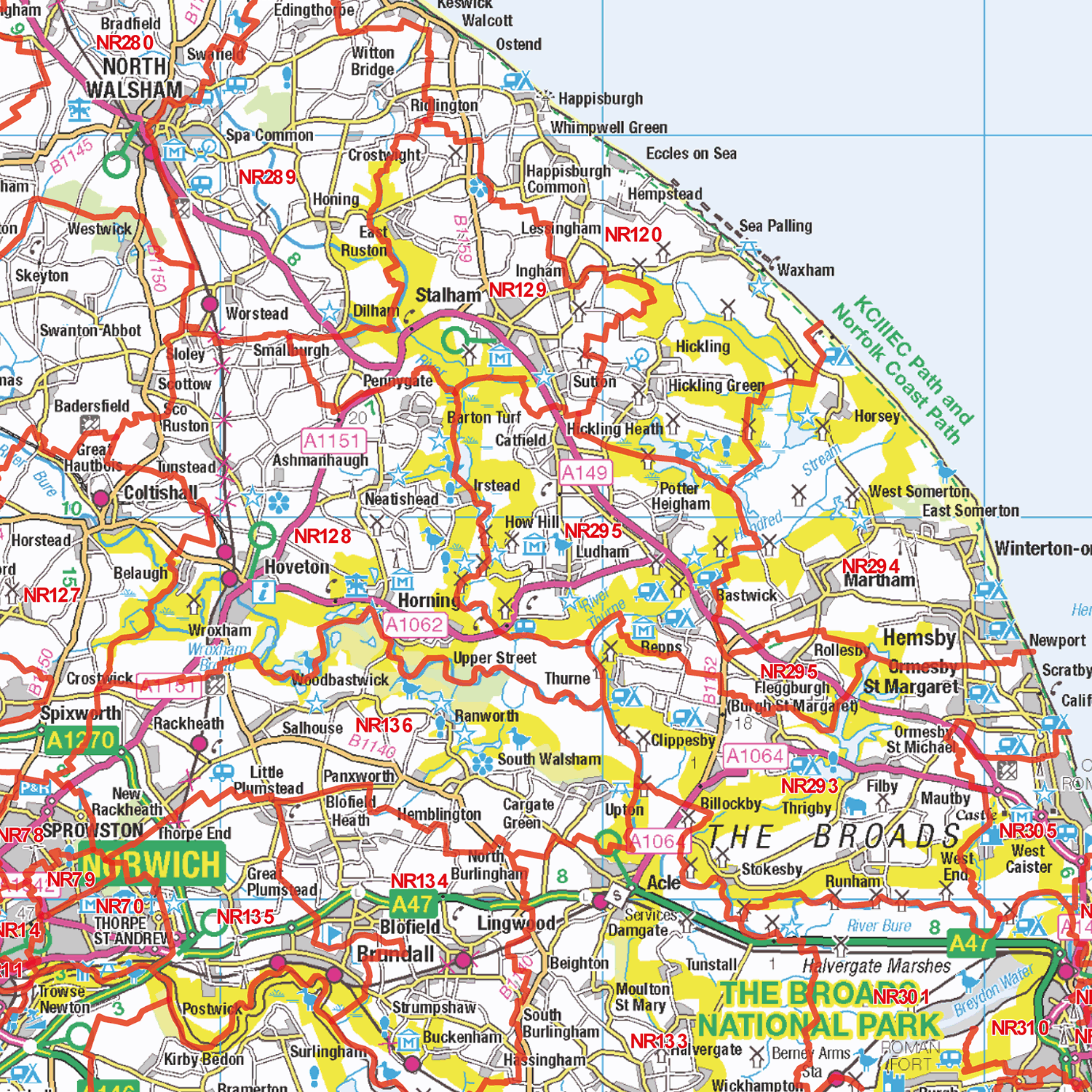 Anglia Postcode Map Postcode Sector Map - (S8) - The Fens - Wall Map – XYZ Maps