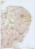 East Anglia Postcode Sector Wall Map - (S8)