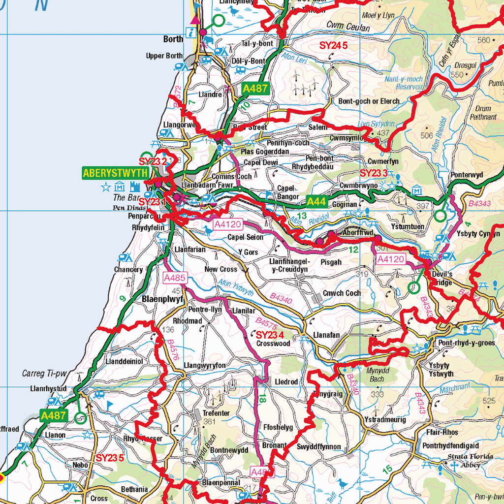 North Wales Postcode Sector Wall Map - (S9)