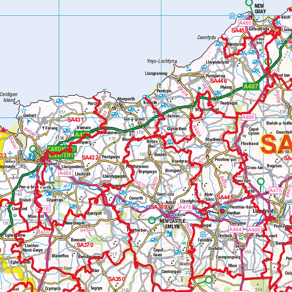 North Wales Postcode Sector Wall Map - (S9)