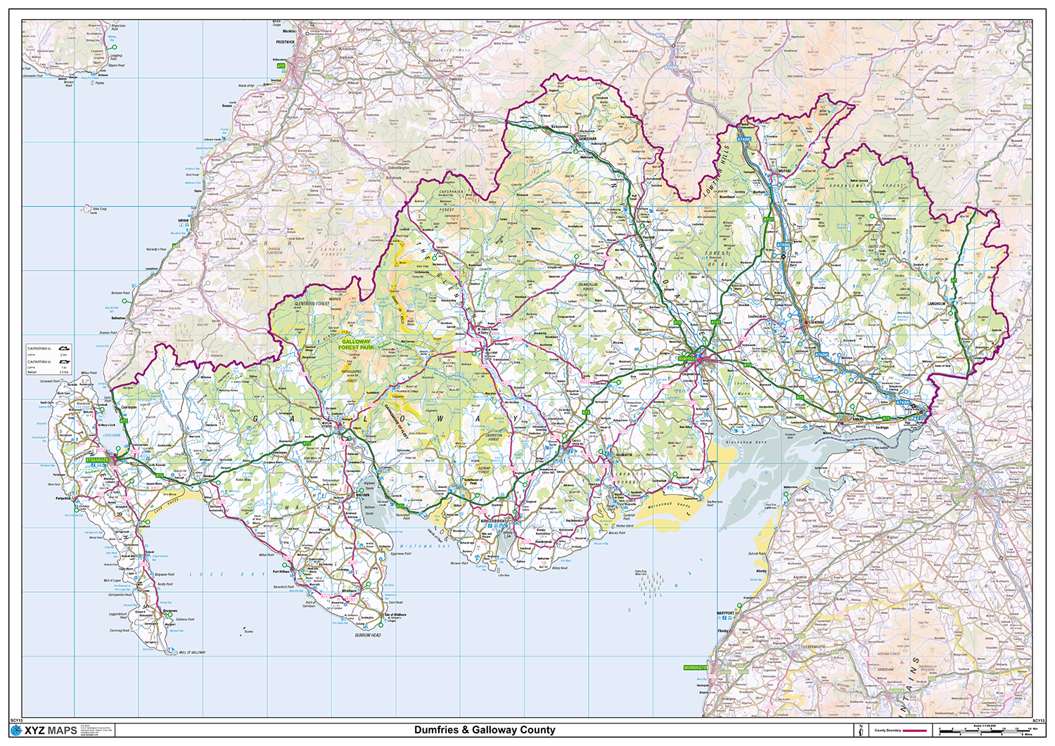 Dumfries & Galloway County Map - (SCY13)