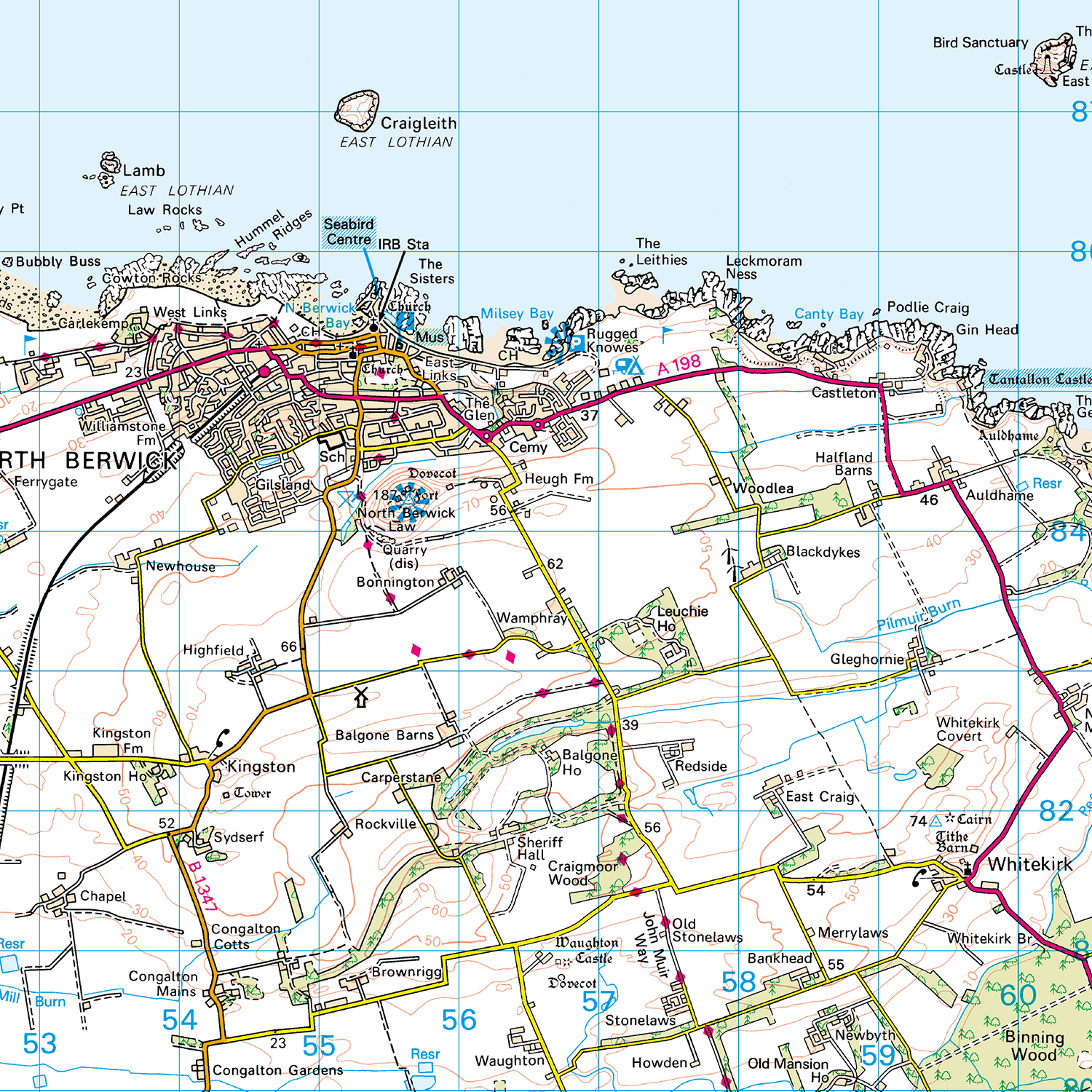 East Lothian County Map - (SCY8)