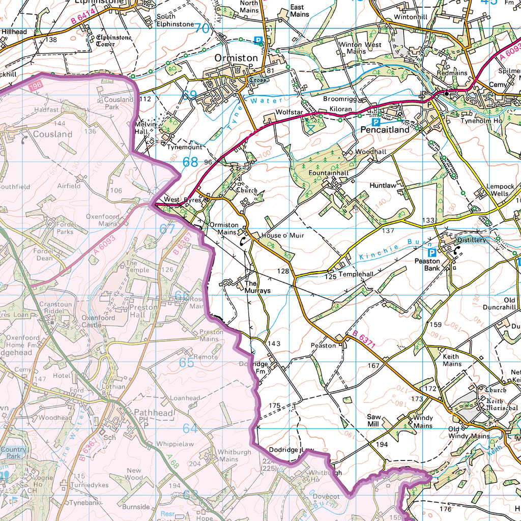 East Lothian County Map - (SCY8)
