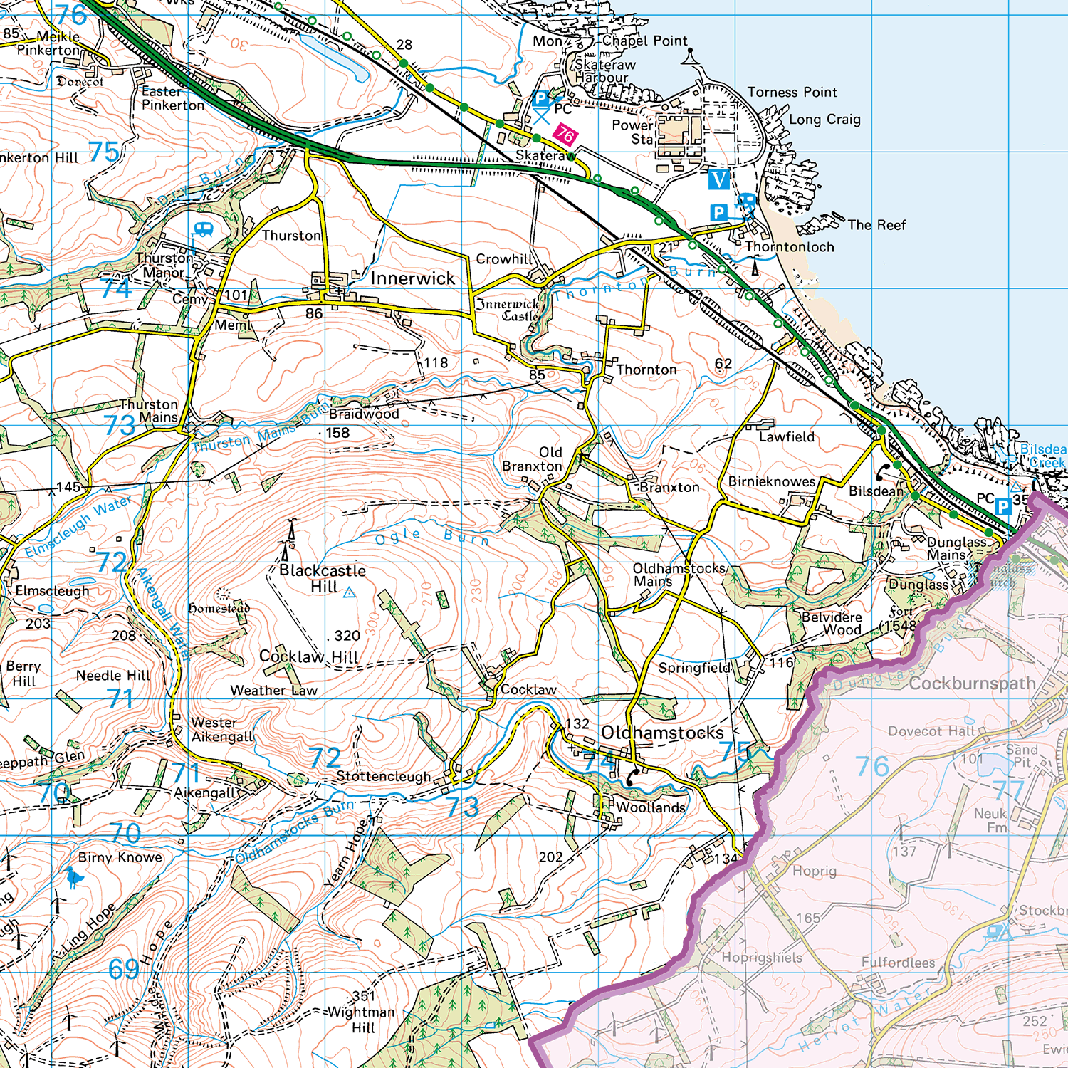 East Lothian County Map - (SCY8)